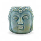 Ceramic Buddha Oil Burner - Blue featuring a serene Buddha face design, perfect for creating a calming ambiance with essential oils and enhancing Buddha decor.