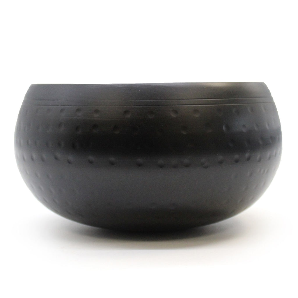 Large Black Beaten Tibetan Singing Bowl - 18cm