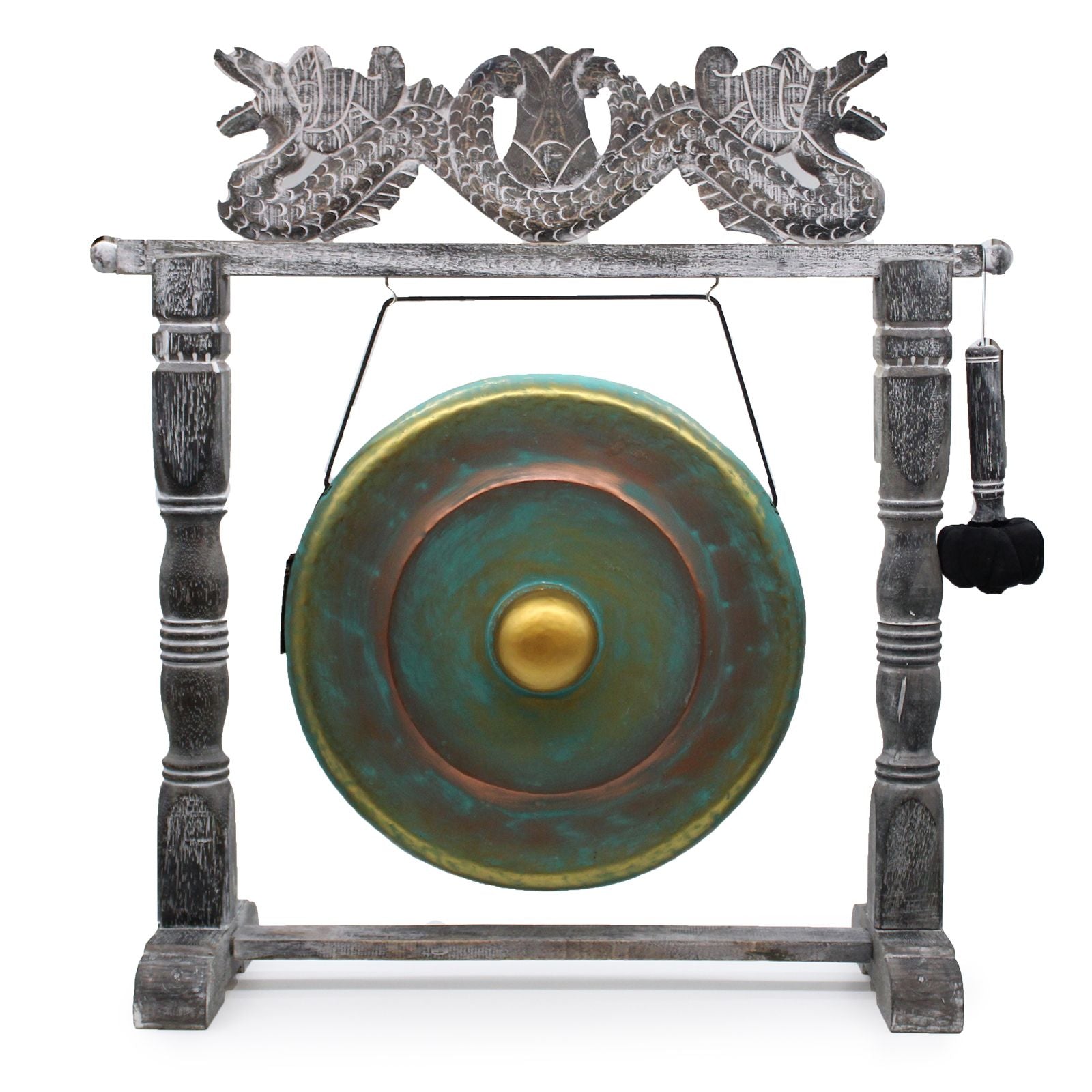 Medium Healing Gong in Wooden Stand - 50cm - Greenwash