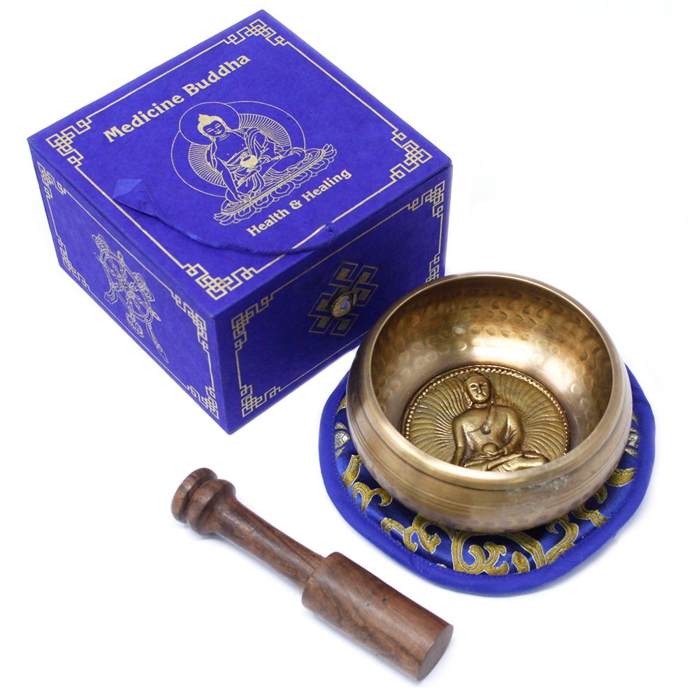Medicine Buddha Singing Bowl Gift Set - 10cm