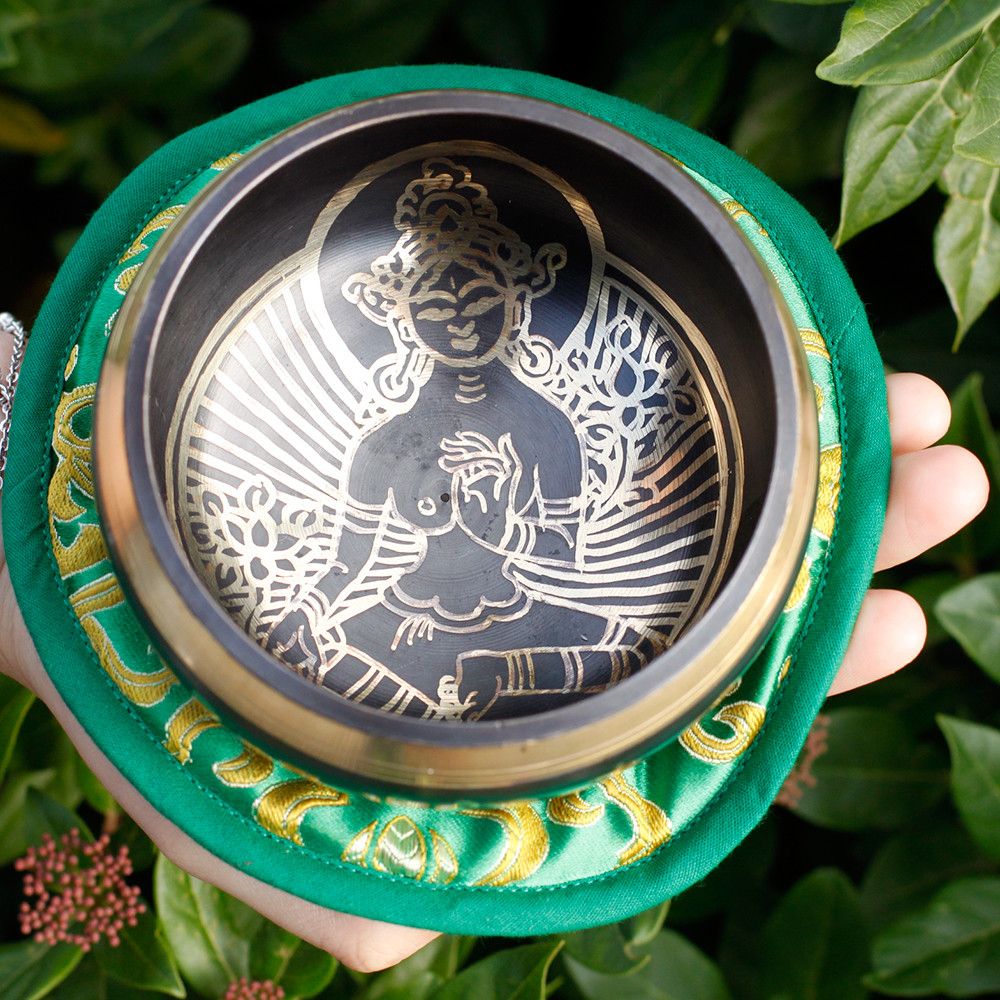 Green Tara Singing Bowl Gift Set - 10cm