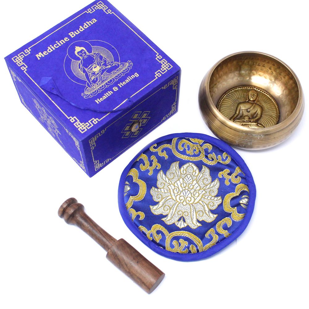 Medicine Buddha Singing Bowl Gift Set - 10cm