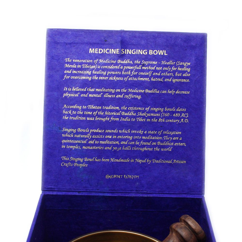 Medicine Buddha Singing Bowl Gift Set - 10cm