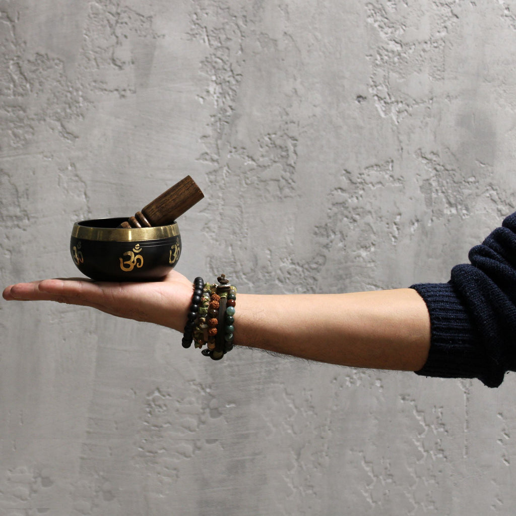 Yoga Om Singing Bowl Gift Set - 9cm