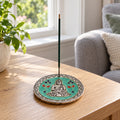 Buddha Green Decor Incense Holder in a bright British sitting room