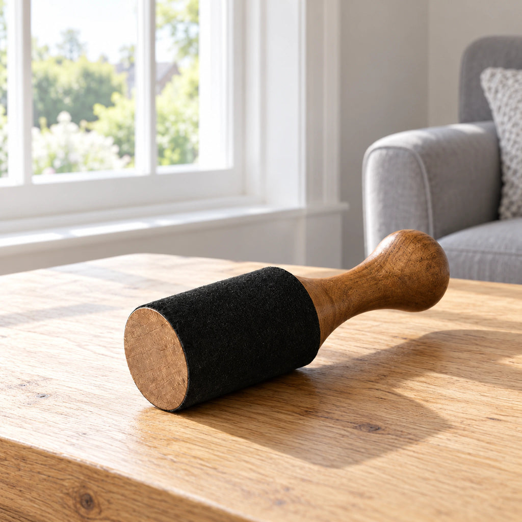 Extra Large Wooden King Striker for Singing Bowls - 26cm in a bright British sitting room