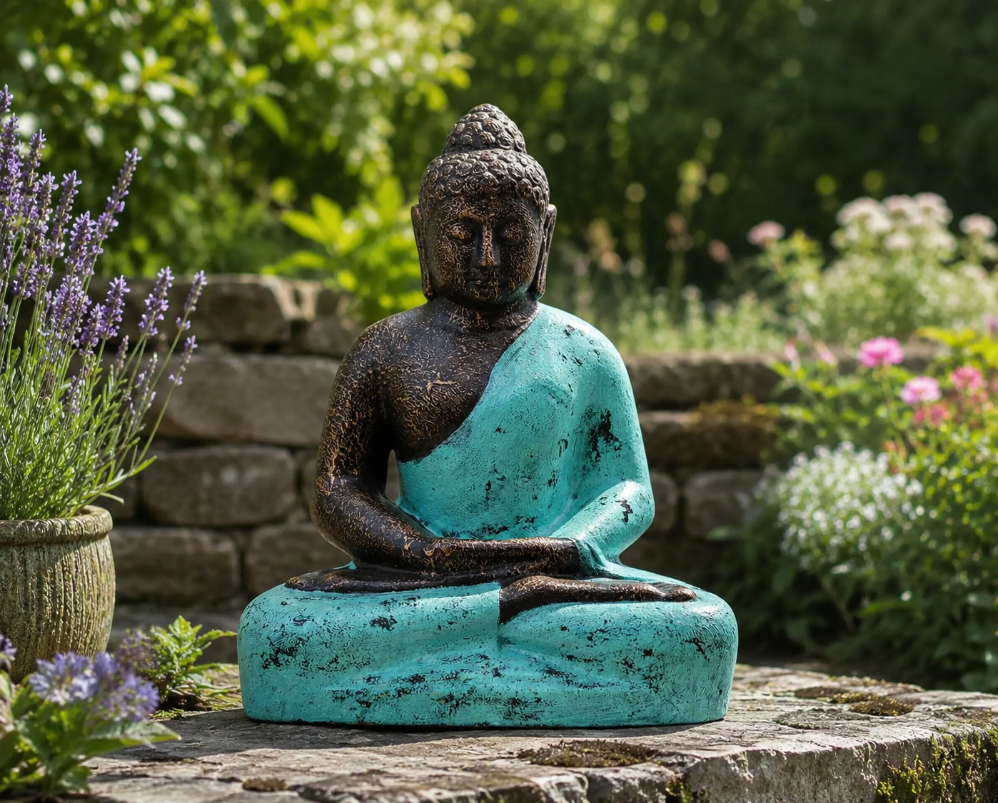 Medium Buddha Classic Turquoise & Stone - 0.5m
