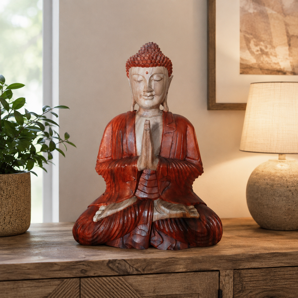 Hand Carved Buddha Statue - 60cm Welcome