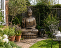 Large Outdoor Garden Buddha Teaching Statue on Lotus - Antique Gold - 2m