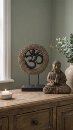 Buddha Feng Shui Set - Om - Grey & Black