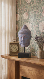 Stillness Buddha Head Statue on Stand - Blue Copper