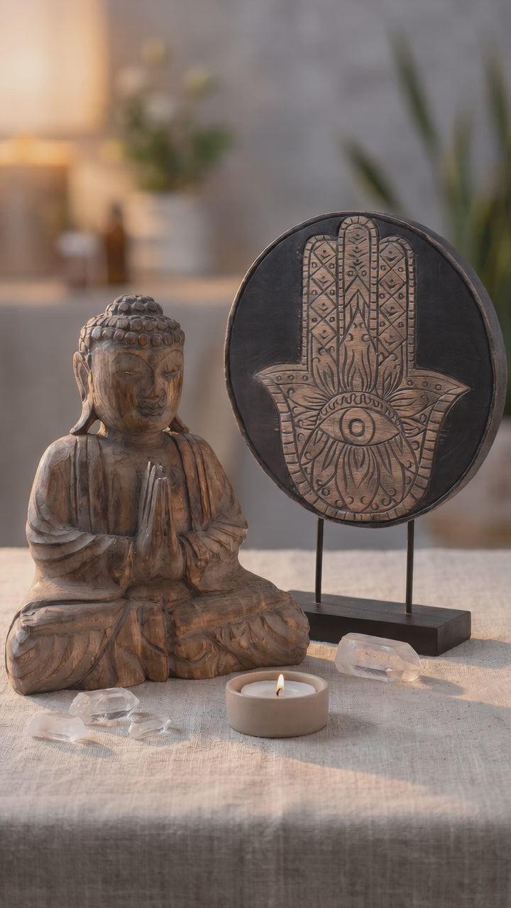 Buddhist Feng Shui Set - Hamsa - Grey