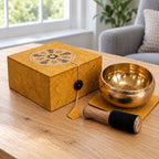 Meditation Singing Bowl Gift Set - 10.5cm in a bright British sitting room